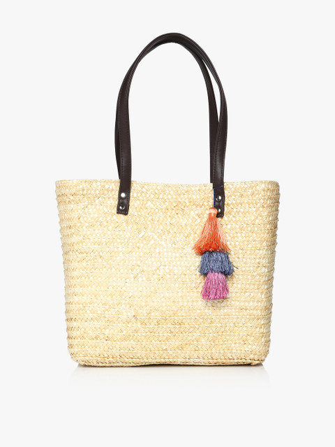 

Beige Tassel Shopper Bag