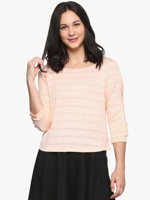 

Peach Striped Blouse