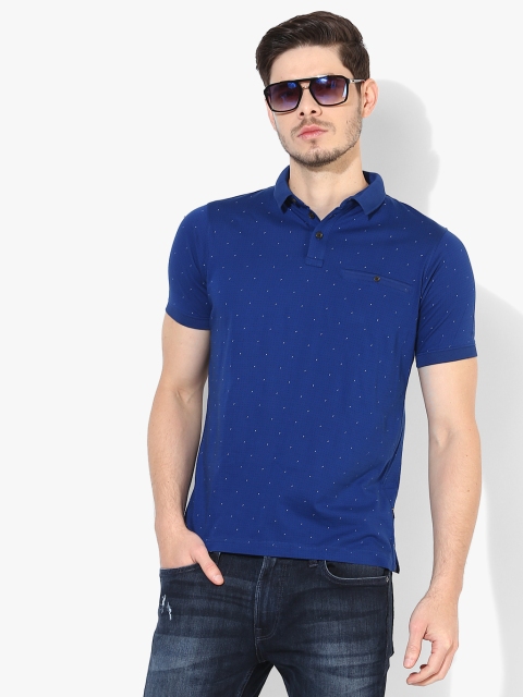 

Proline Men Blue Printed Polo Collar T-shirt