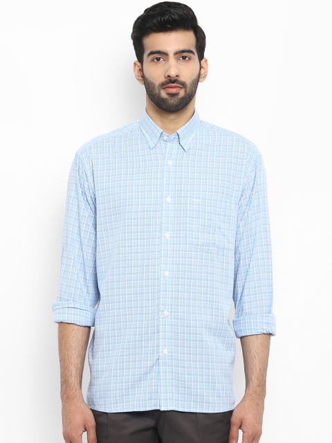 

ColorPlus Men Blue Regular Fit Checked Casual Shirt