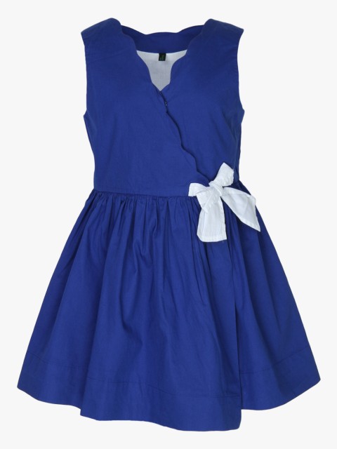 

United Colors of Benetton Blue Solid Fit & Flare Dress