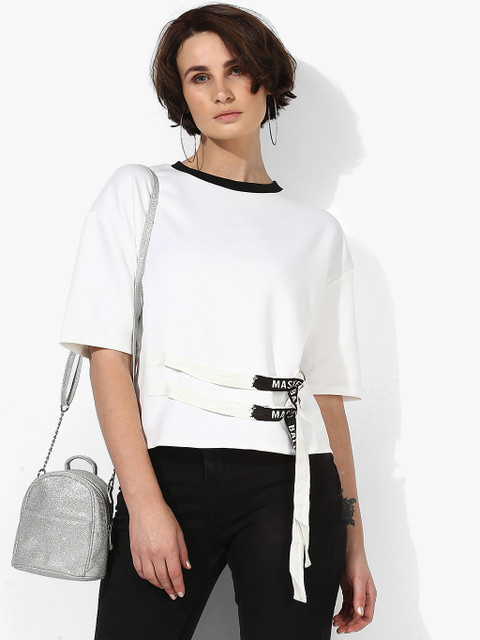 

CAMLA White Solid Blouse