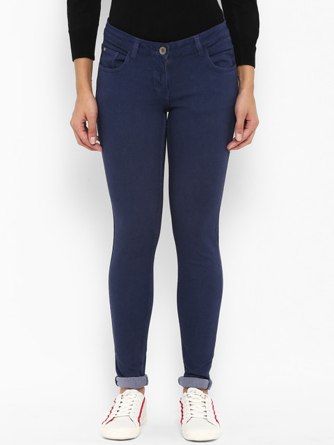

Park Avenue Women Navy Blue Slim Fit Mid-Rise Clean Look Stretchable Jeans