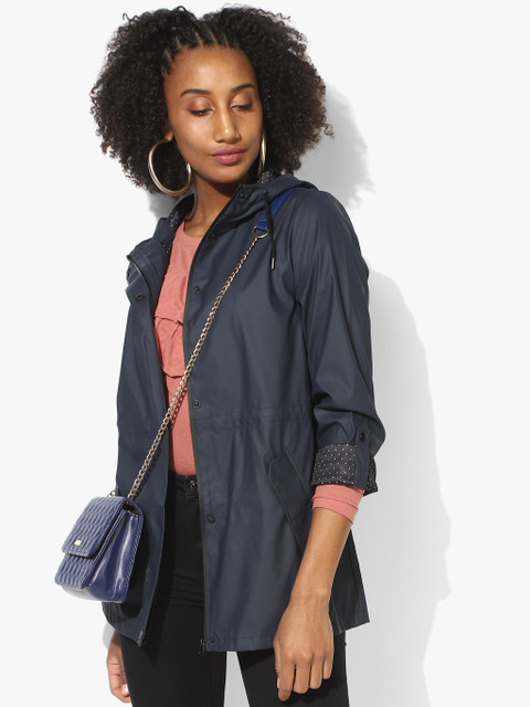 

Navy Blue Solid Maternity Long Coat