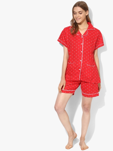 

Red Printed Loungewear Set