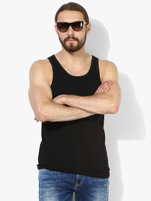 

Black Round Neck Vests