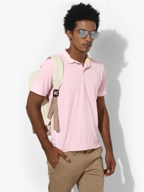 

Allen Solly Men Pink Solid Polo Collar T-shirt