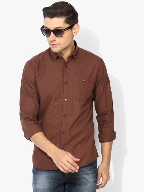 

Brown Checked Slim Fit Casual Shirt