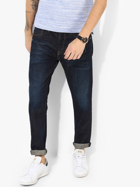 

Navy Blue Washed Low Rise Slim Fit Jeans