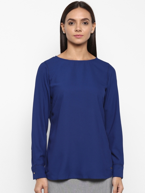 

Park Avenue Women Blue Solid A-Line Top