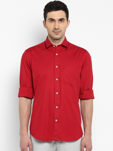 

ColorPlus Men Red Tailored Fit Solid Casual Shirt
