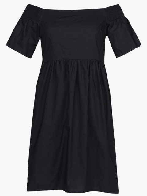 

United Colors of Benetton Women Black Solid Fit & Flare Dress