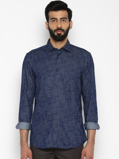 

ColorPlus Men Blue Tailored Fit Printed Casual Shirt