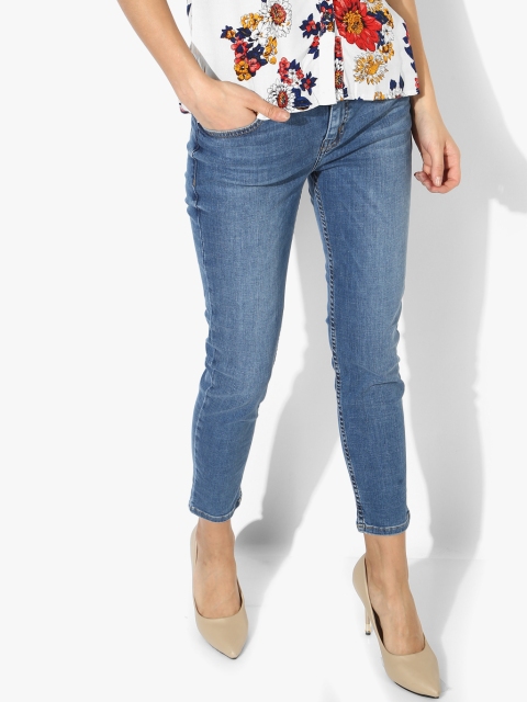 

Blue Washed Mid-Rise Skinny Fit Jeans