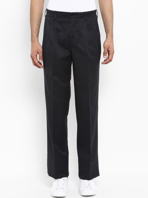 

ColorPlus Men Black Classic Regular Fit Self Design Regular Trousers