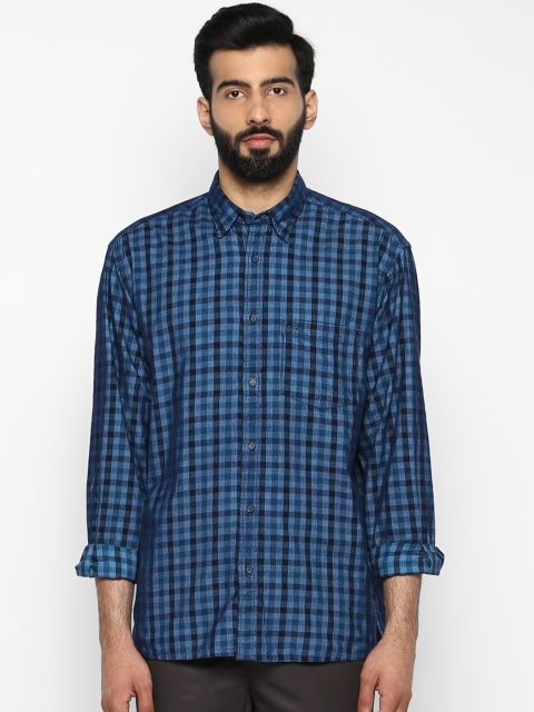 

ColorPlus Men Blue Regular Fit Checked Casual Shirt
