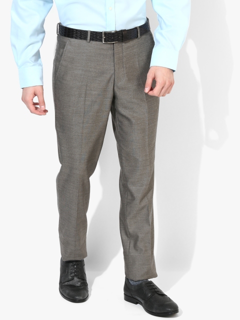 

Grey Solid Slim Fit Formal Trouser