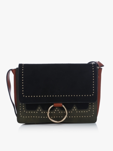 

Atmosphere Women Black & Olive Green Solid Sling Bag