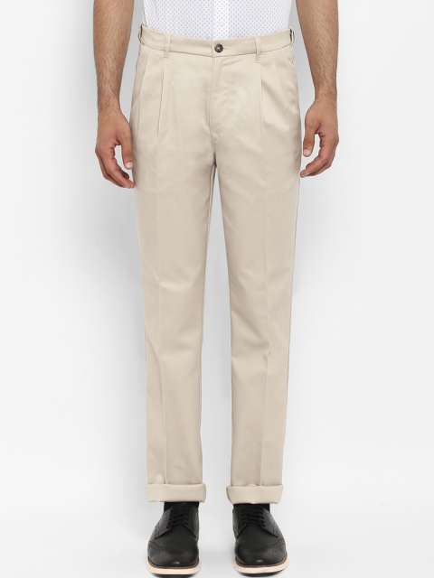 

ColorPlus Men Beige Slim Fit Solid Regular Trousers