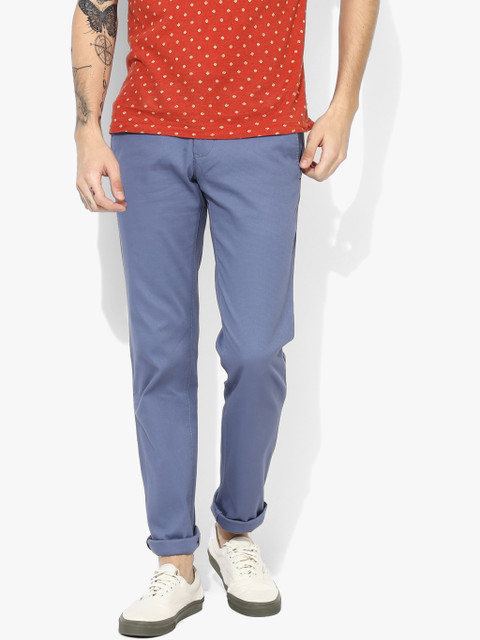 

Blue Solid Slim Fit Chinos