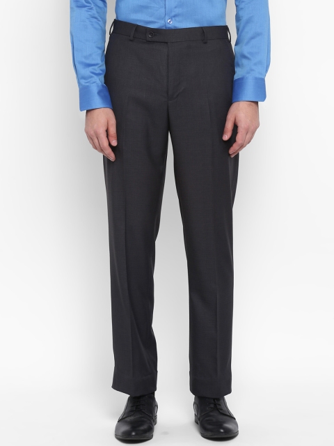 

Park Avenue Men Grey Slim Fit Solid Regular Trousers