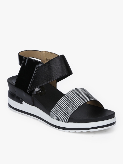 ELLE Women Black Striped Sandals