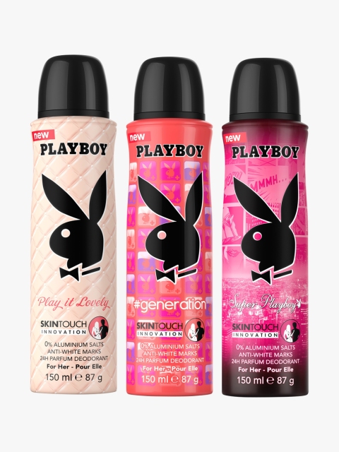 

Playboy Women Set of 3 Deodorants, Beige