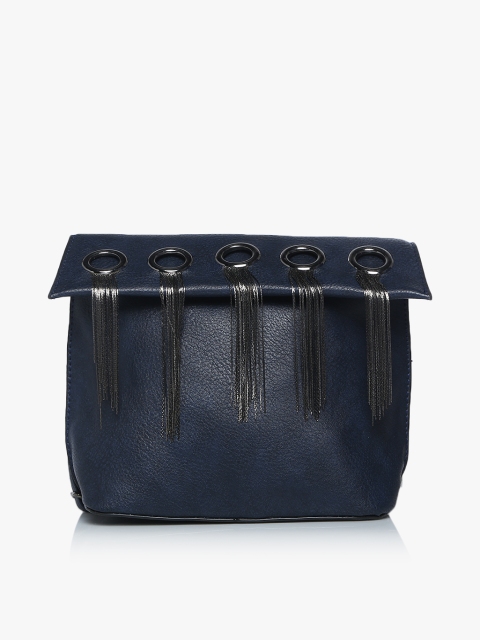 

Navy PU Blue PU Sling Bag, Navy blue