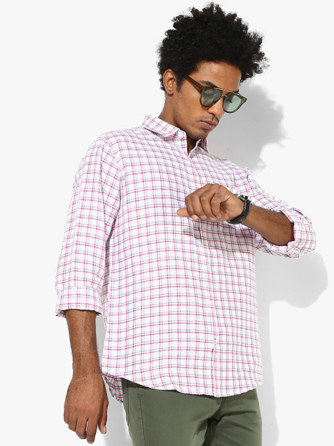 

Pink Checked Slim Fit Casual Shirt