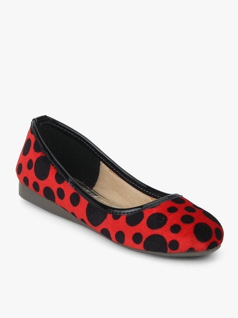 

Red Colourblocked Ballerinas