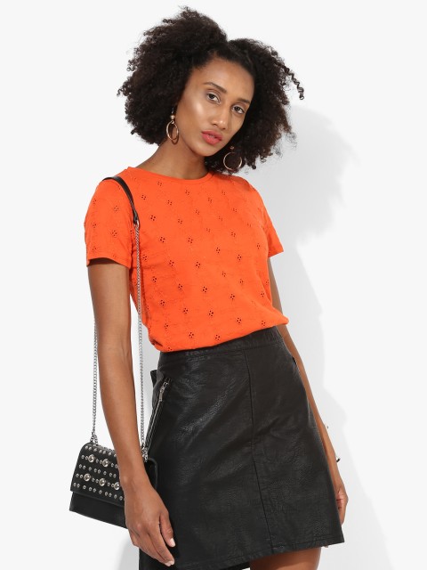 

Orange Self Design Top