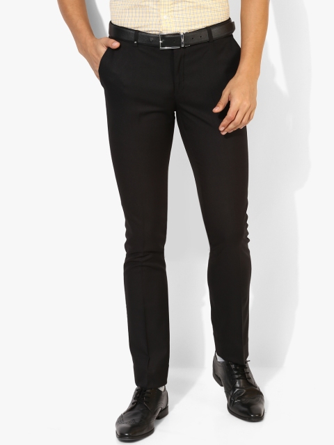 

Black Self Design Slim Fit Formal Trouser
