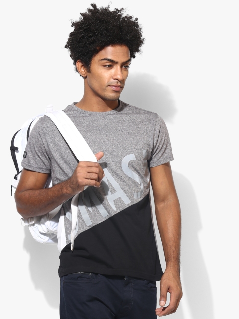 

Grey Printed Slim Fit Round Neck T-Shirt