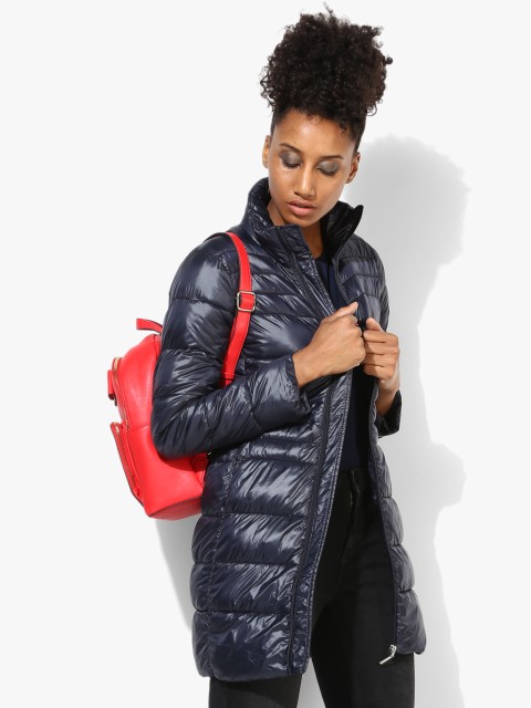 

Navy Blue Solid Quilted Jacket