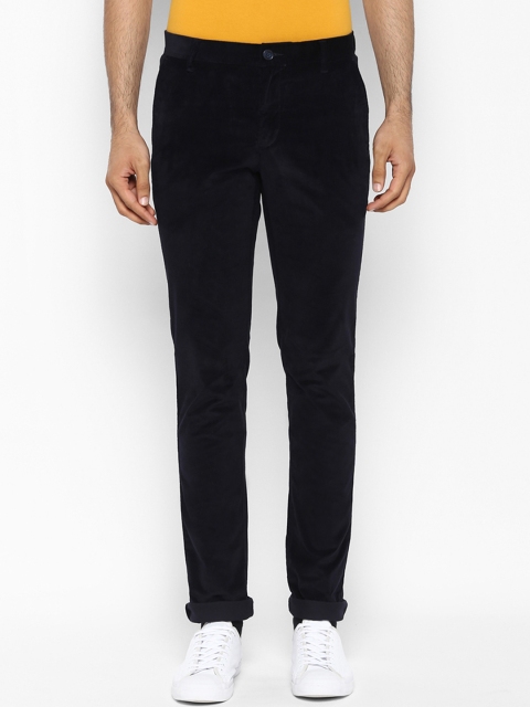 

ColorPlus Men Navy Blue Nuvo Fit Self Design Velvet Regular Trousers