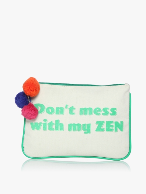 

Off White Synthetic Leather Clutch