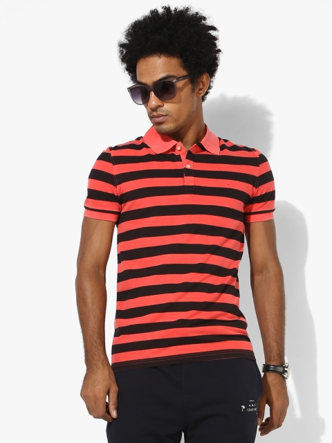 

Red Striped Regular Fit Polo T-Shirt