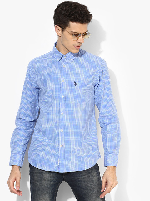 

Blue Checked Regular Fit Casual Shirt