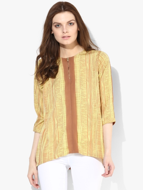 

Mustard Women Yellow & Brown Printed Top