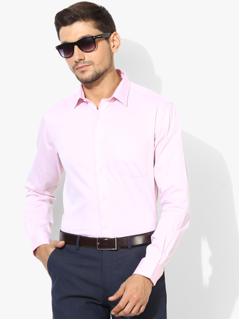 

Pink Textured Slim Fit Formal Shirt
