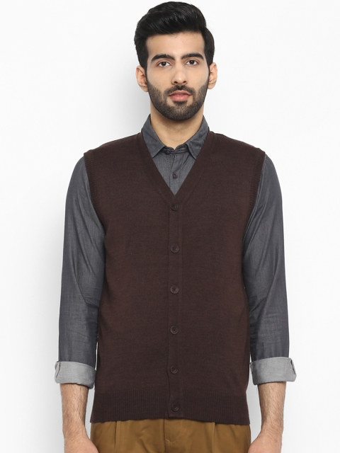 

ColorPlus Men Burgundy Solid Cardigan