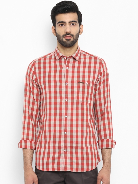 

ColorPlus Men Red Contemporary Regular Fit Checked Casual Shirt