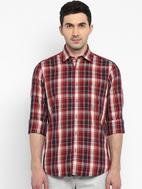 

ColorPlus Men Red & Black Tailored Fit Checked Casual Shirt