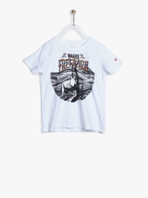 

Allen Solly Junior Boys White Printed Round Neck T-shirt