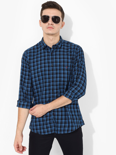

Blue Checked Slim Fit Casual Shirt
