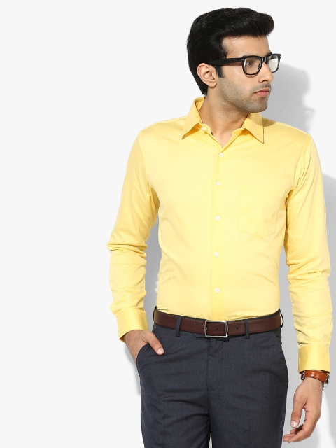 

Yellow Solid Slim Fit Formal Shirt