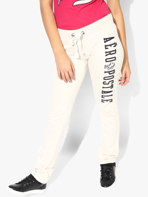 

Off White Embroidered Trackpants