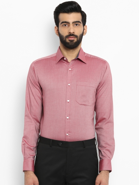 

Raymond Men Red Slim Fit Self Design Formal Shirt