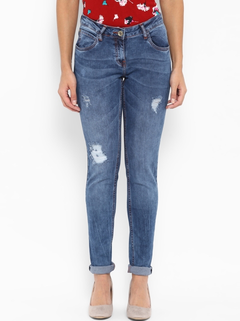 

Park Avenue Women Blue Slim Fit Mid-Rise Mildly Distressed Stretchable Jeans