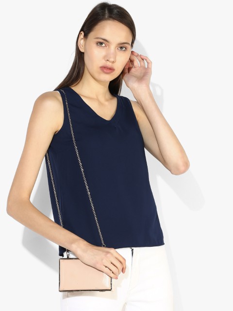 

Navy Blue Solid Blouse